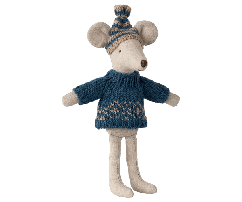 maileg knitted sweater and hat, dad mouse