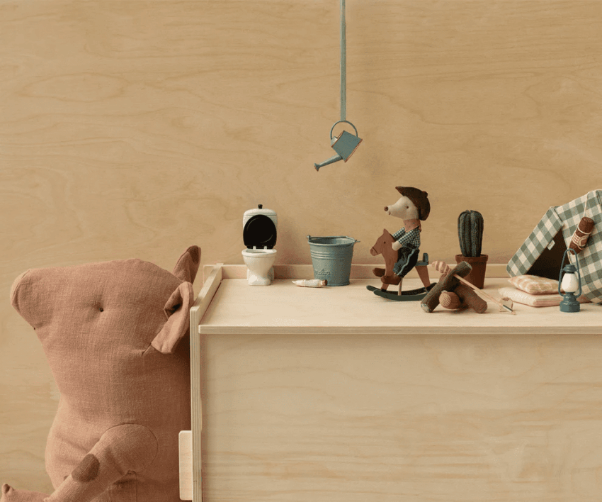 maileg cowboy mouse on rocking horse, little brother