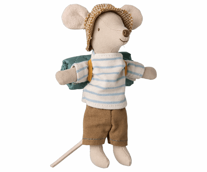 maileg hiker mouse, big brother stripes
