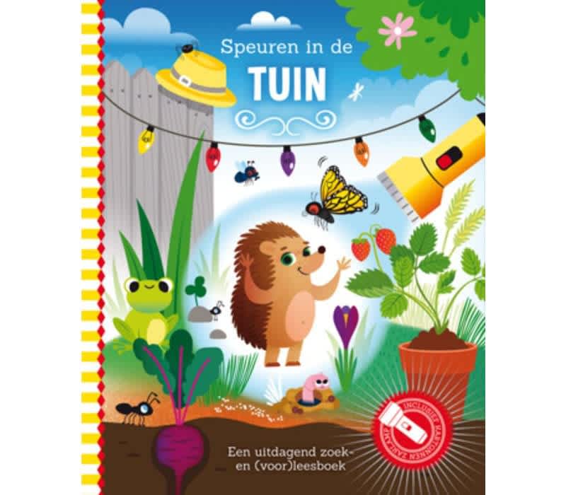 zaklampboek speuren in de tuin