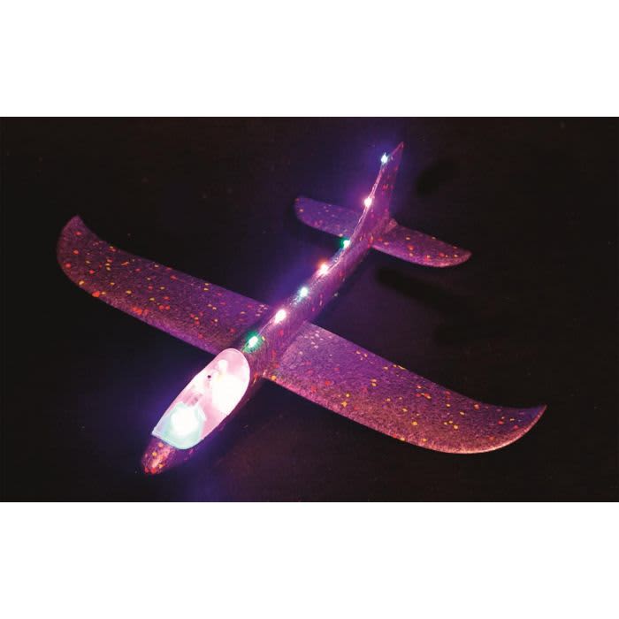 zweefvliegtuig met verlichting 47cm 3 assorti