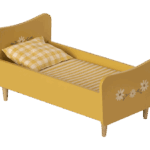 maileg wooden bed mini, yellow