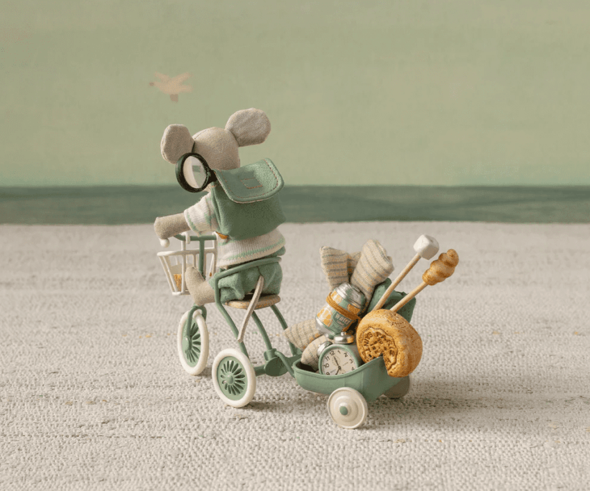 maileg tricycle hanger, mouse green