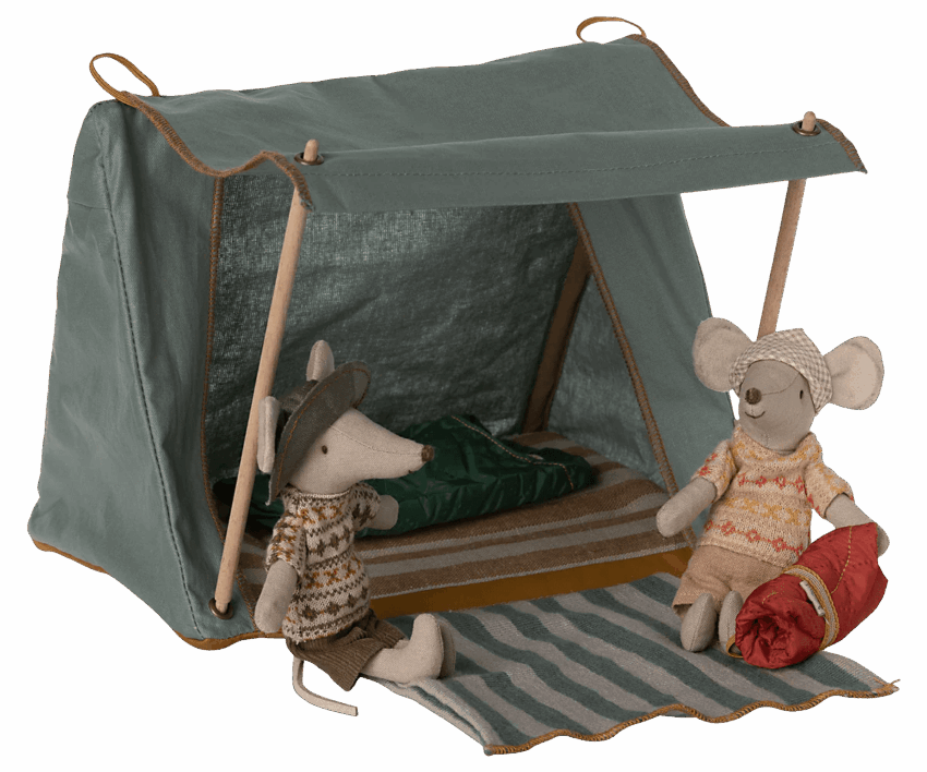 maileg happy camper tent, mouse green