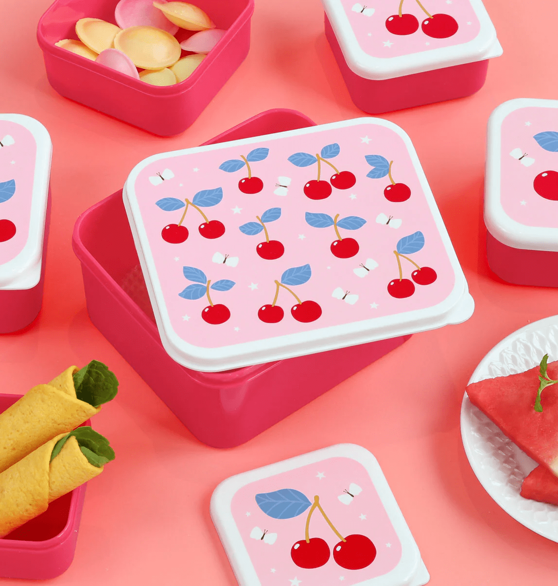 lunch & snack box set kersen