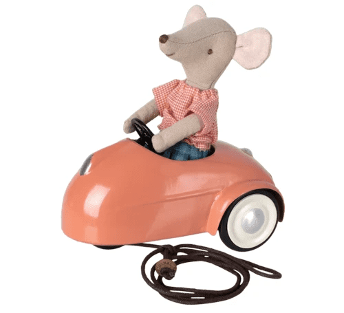 maileg mouse car coral