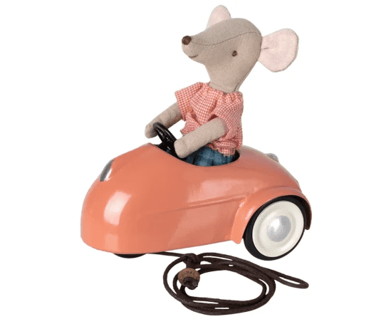 maileg mouse car coral