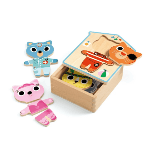 djeco houten puzzel verkleden