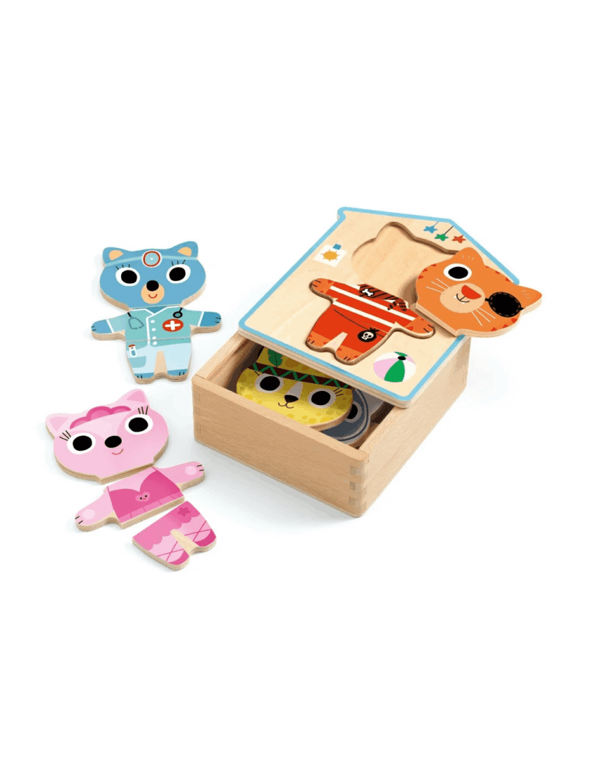 djeco houten puzzel verkleden