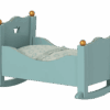 maileg cradle baby mouse blue