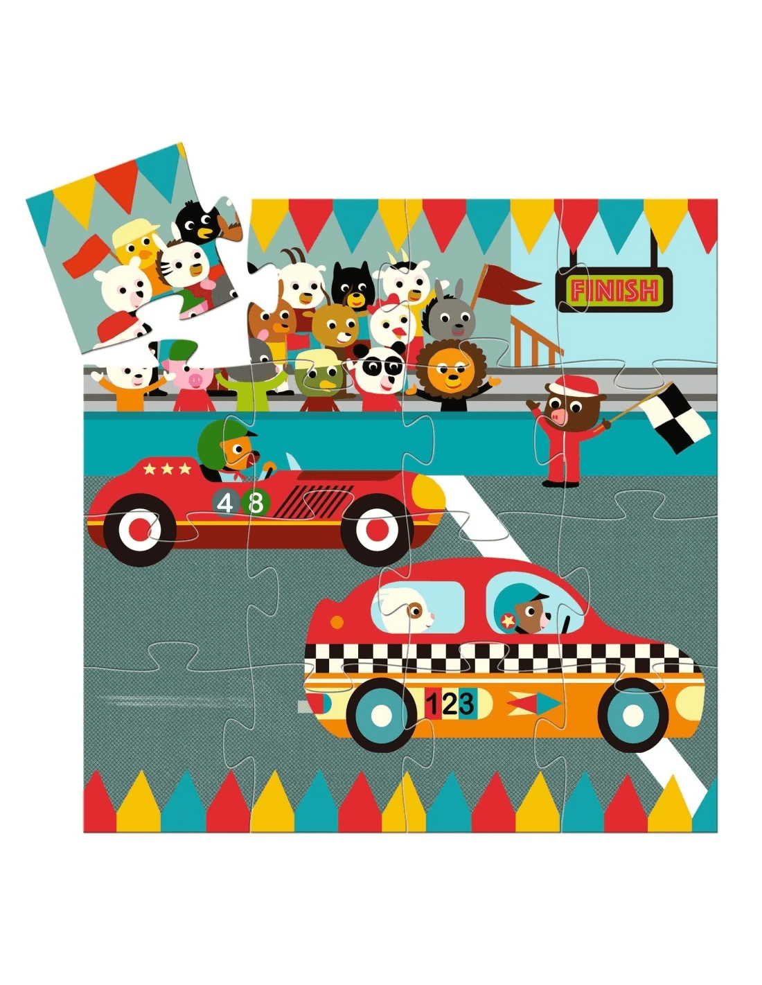 djeco silhouette puzzel race auto 16 pcs