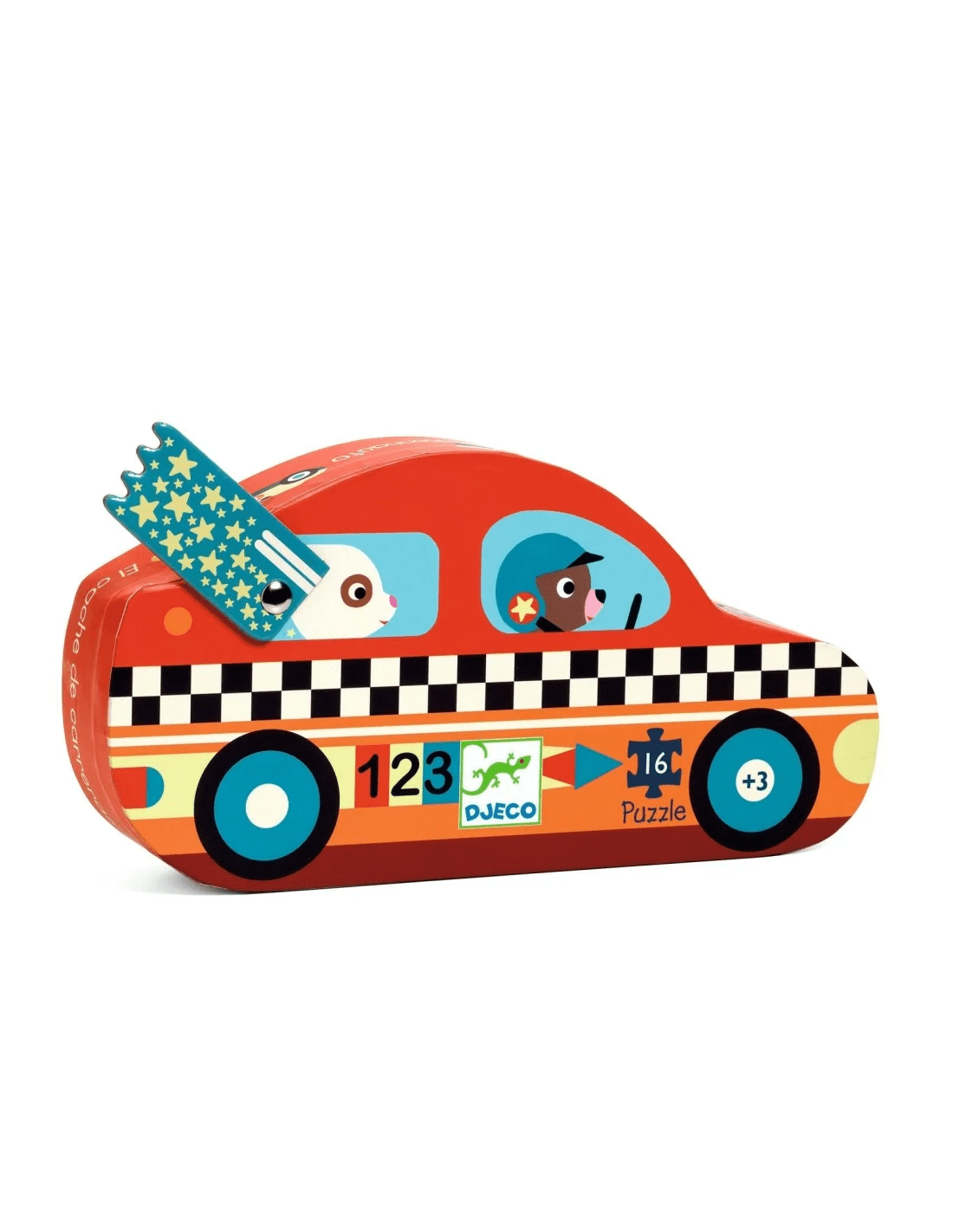 djeco silhouette puzzel race auto 16 pcs