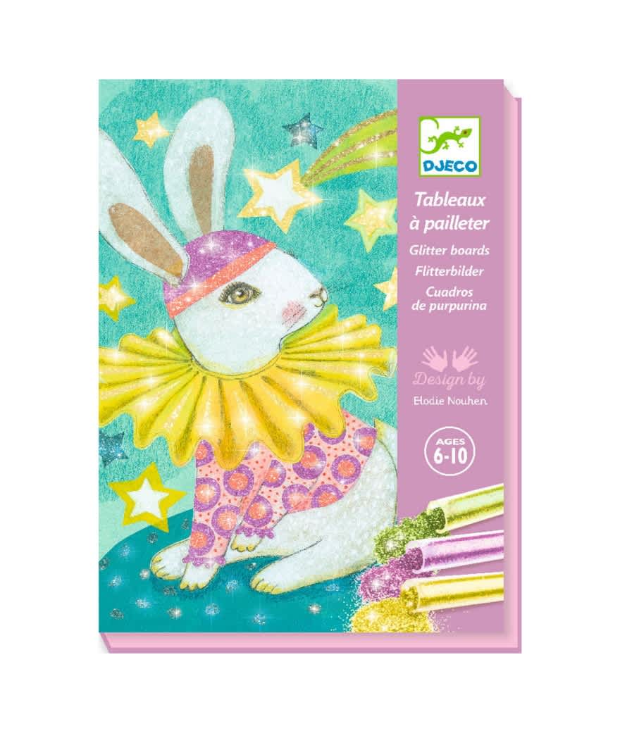 djeco glitter schilderijtjes carnaval van dieren