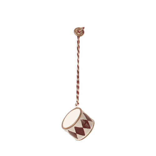 maileg metal ornament, small drum red