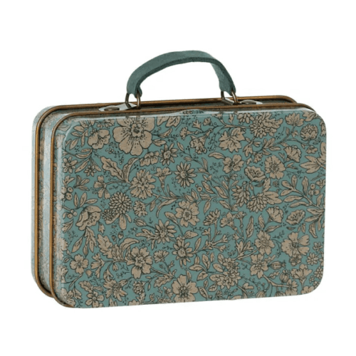 maileg small suitcase, blossom blue