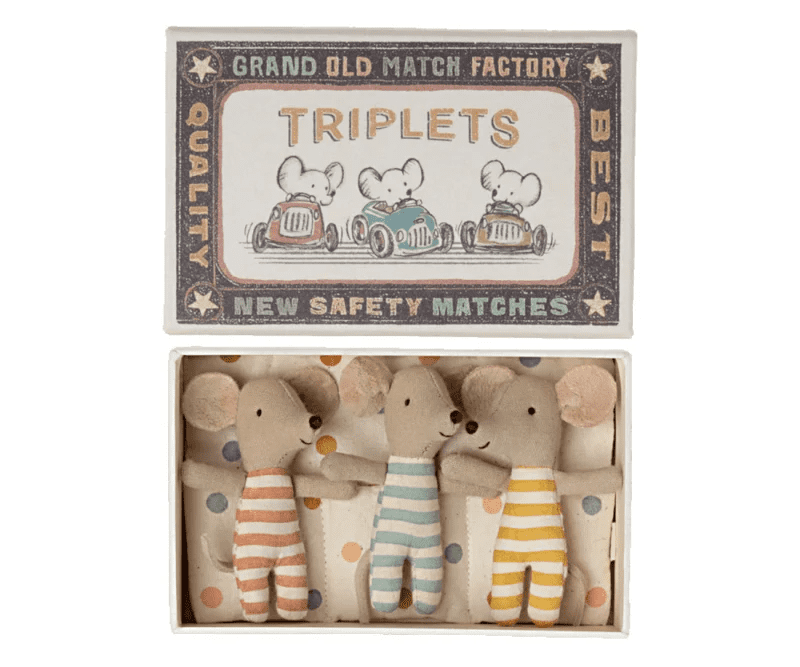 maileg drieling babymuisjes in luciferdoos