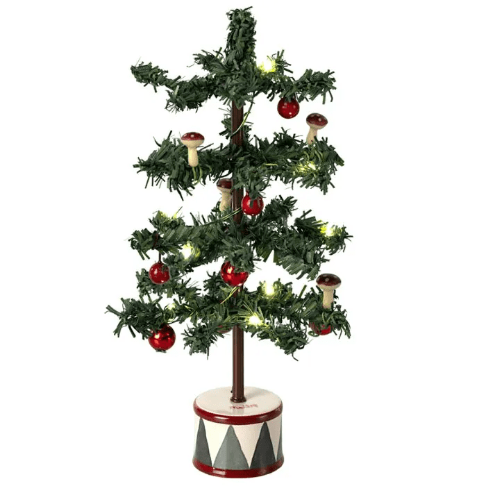 maileg christmas tree with lights mouse 16cm