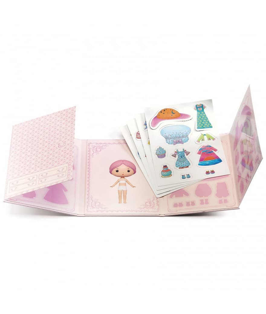 djeco tinyly miss lilypink stickers herbruikbaar