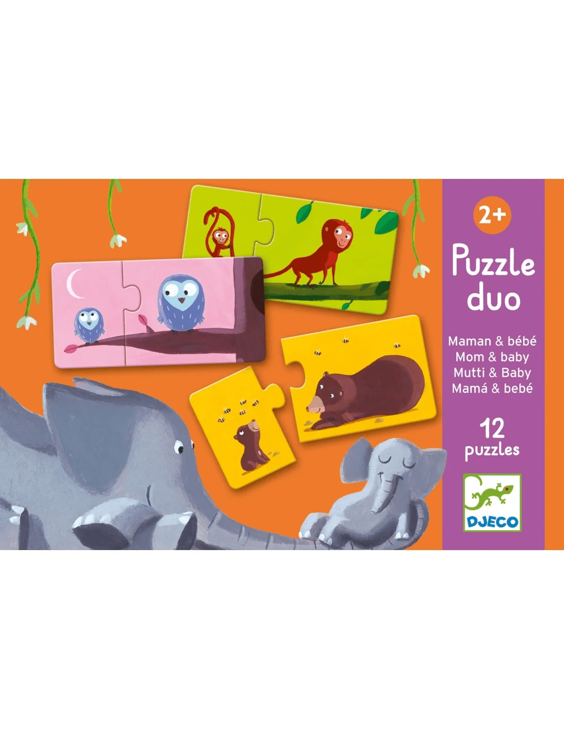 djeco puzzel duo mama en baby dieren