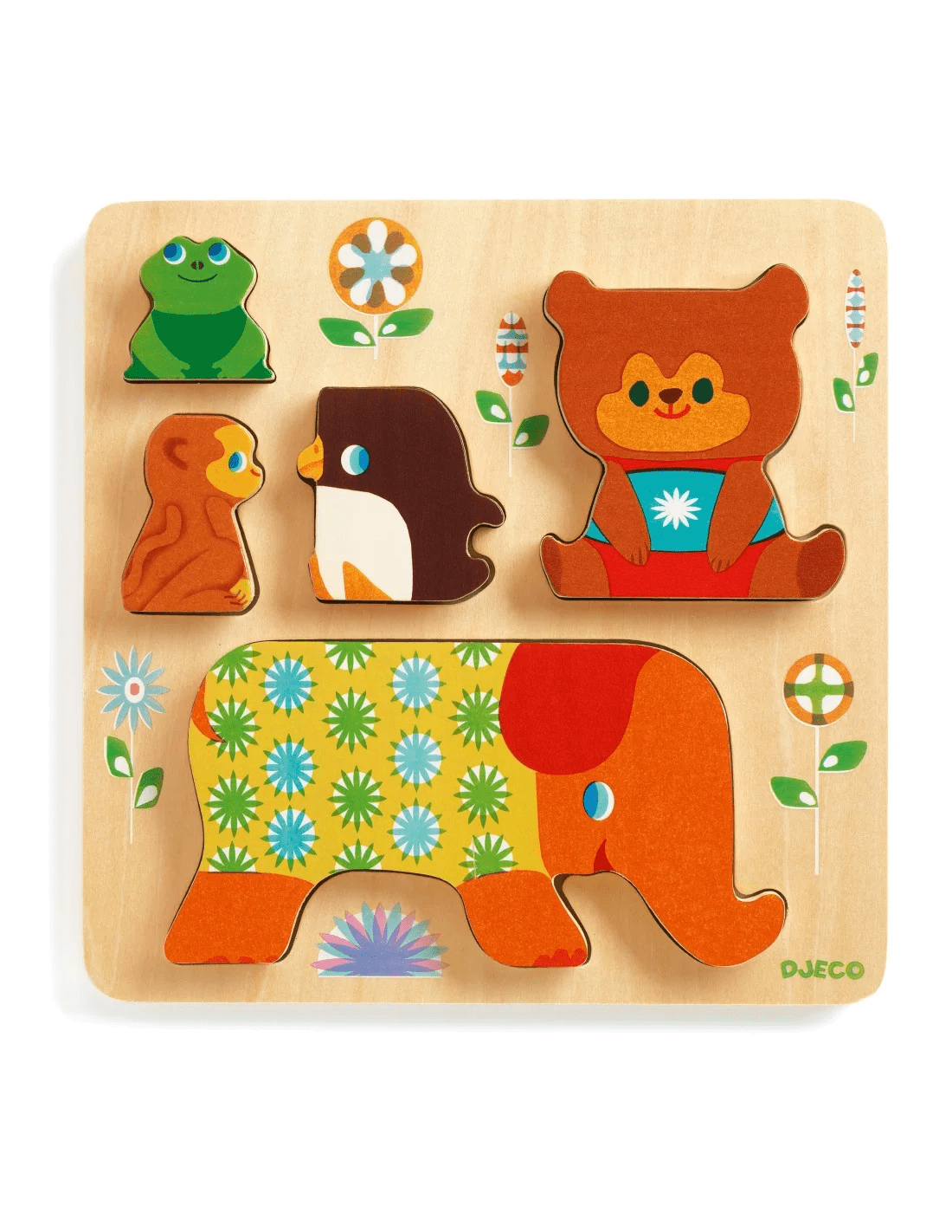 djeco houten dierenpuzzel woodypile