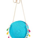 souza! tas stephany, aqua met kwastjes