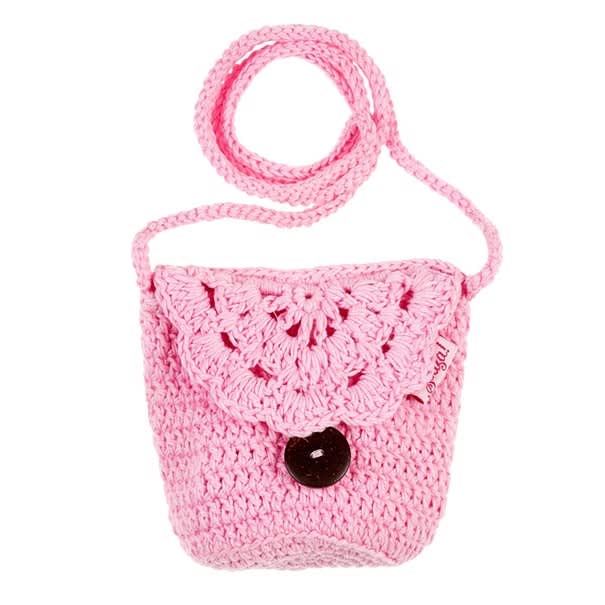 souza! tas carole, gehaakt, roze