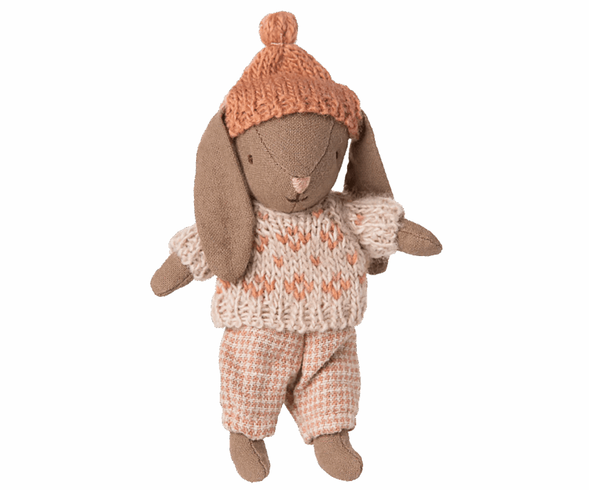 maileg winter bunny, micro brown rose