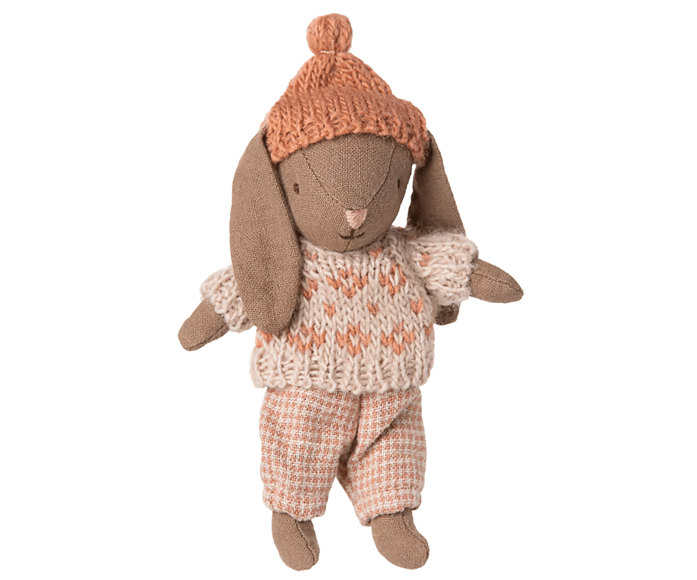 maileg winter bunny, micro brown rose
