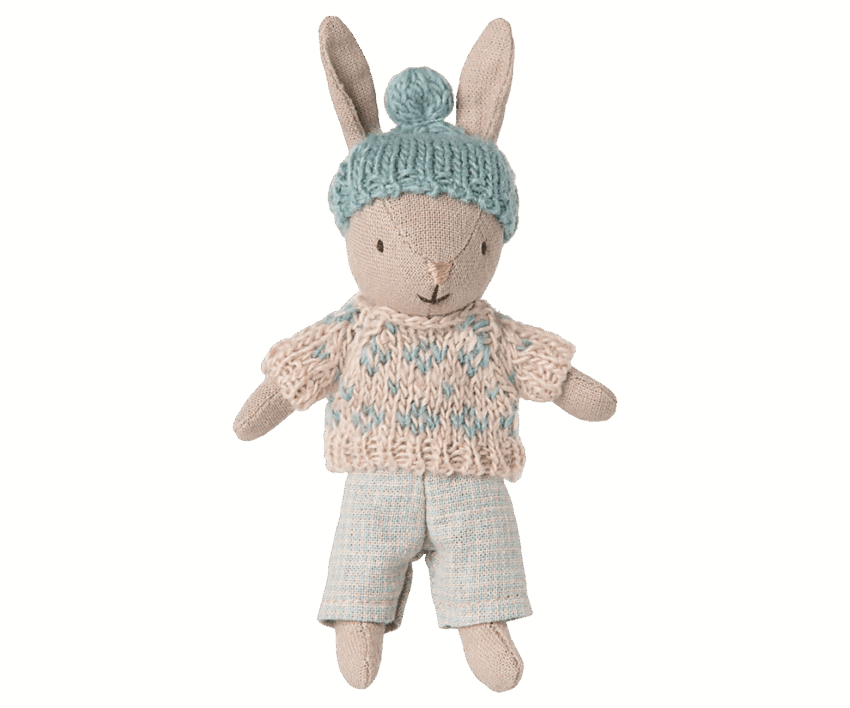 maileg winter rabbit, micro sand mint