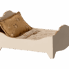 maileg wooden bed, mouse off white 16cm