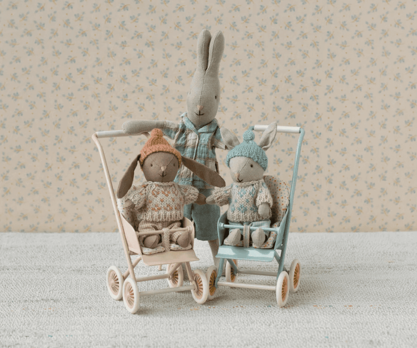 maileg winter rabbit, micro sand mint