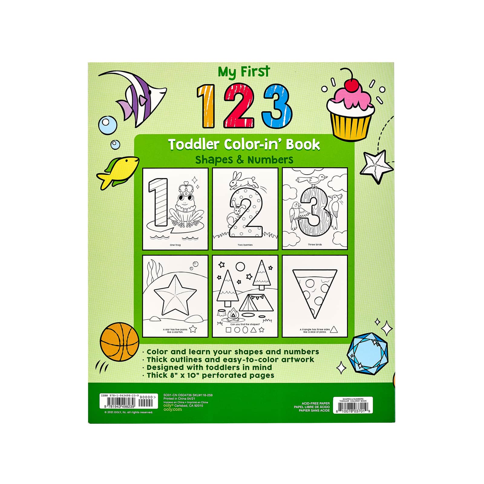 ooly toddler coloring book 123 shapes and numbers