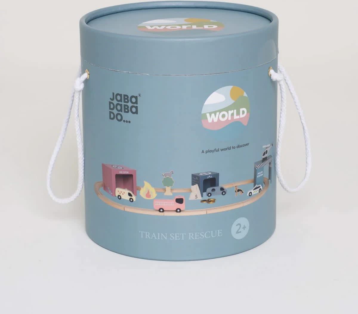 houten treinset reddingsvoertuigen (31 delig)