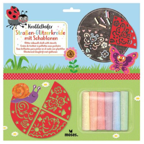 glitter stoepkrijt en sjablonen