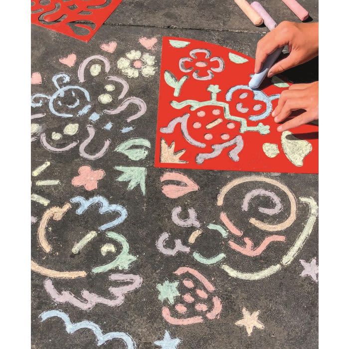 glitter stoepkrijt en sjablonen