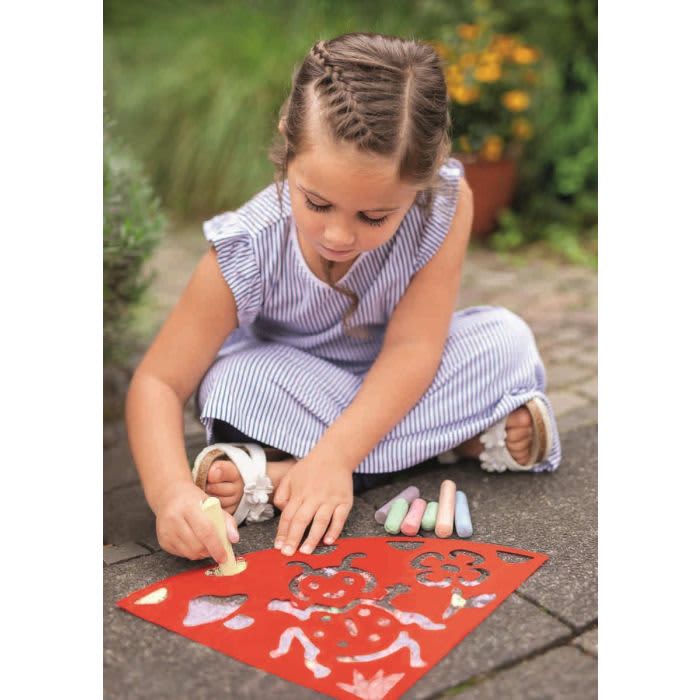 glitter stoepkrijt en sjablonen