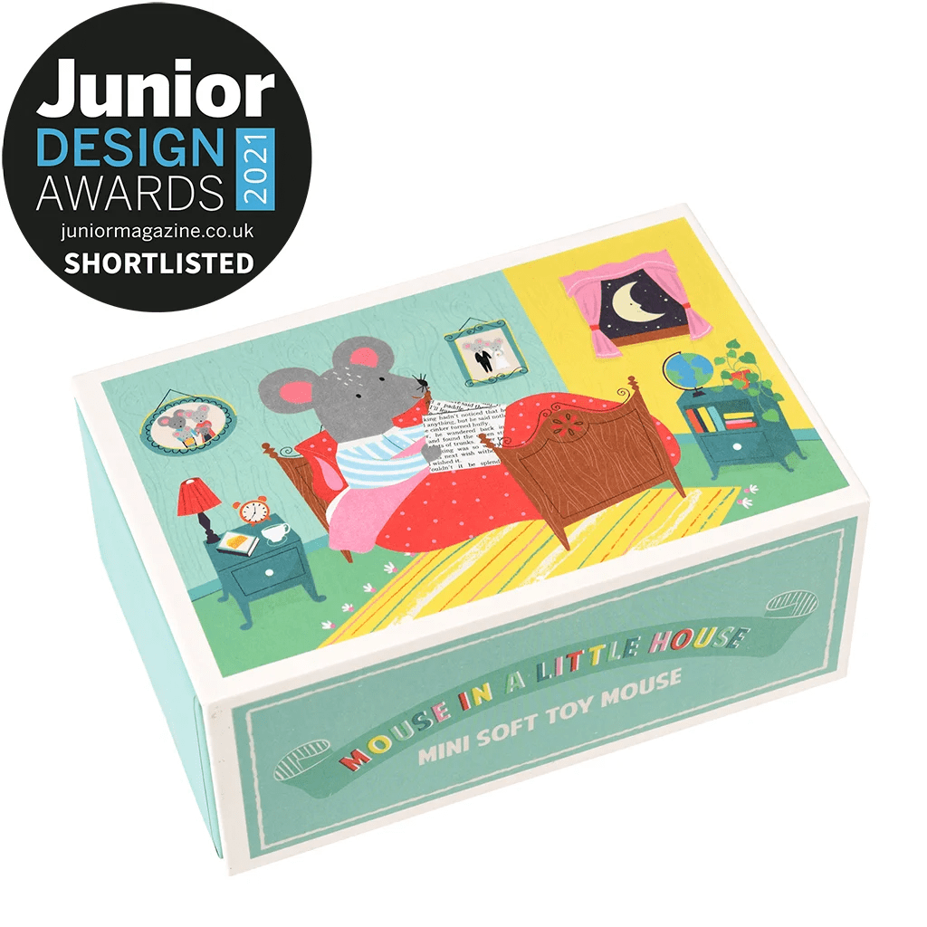 mouse soft toy in a little box mouse in a house