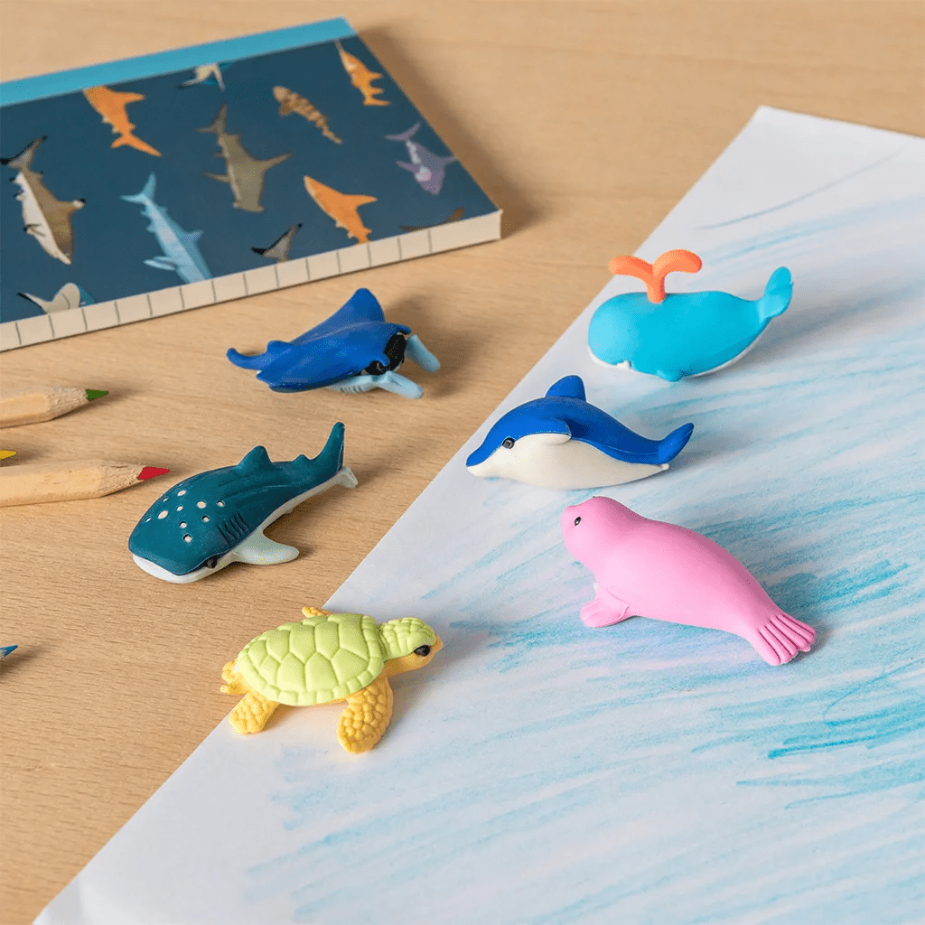 ocean animal erasers