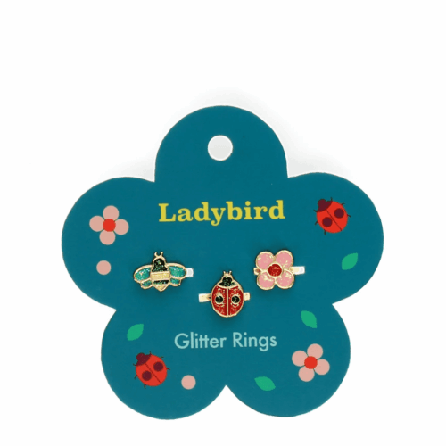 glitter rings (set of 3) ladybird