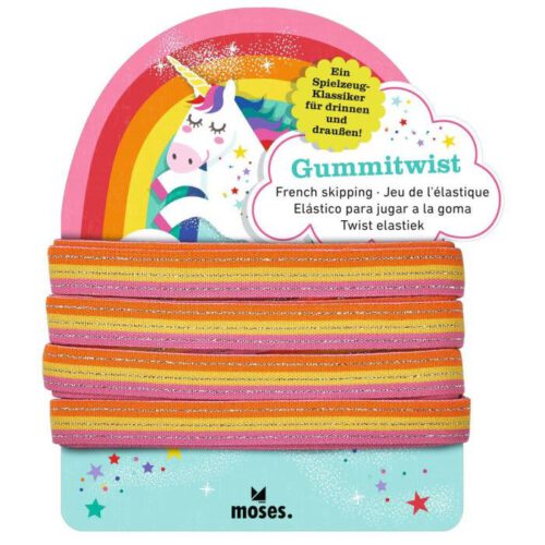 twist elastiek rainbow met glitter