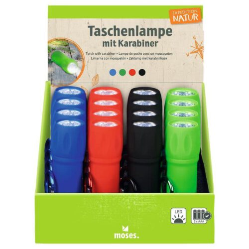 expeditie natuur zaklamp met karabijnhaak 4 assort
