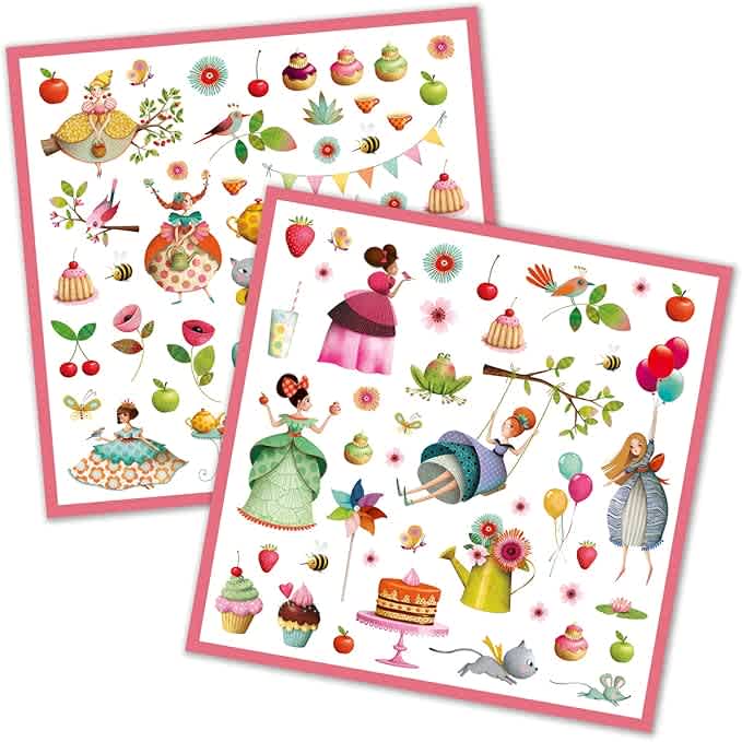 papieren stickers prinses thee feestje