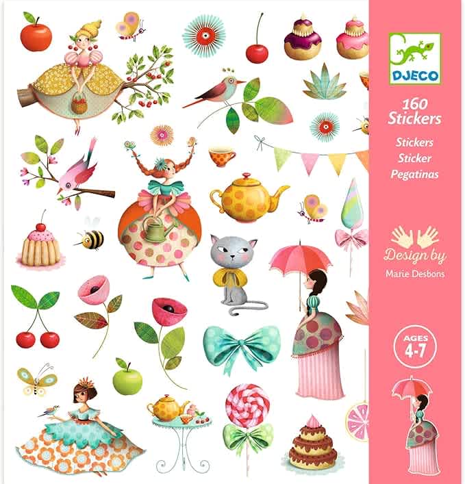 papieren stickers prinses thee feestje