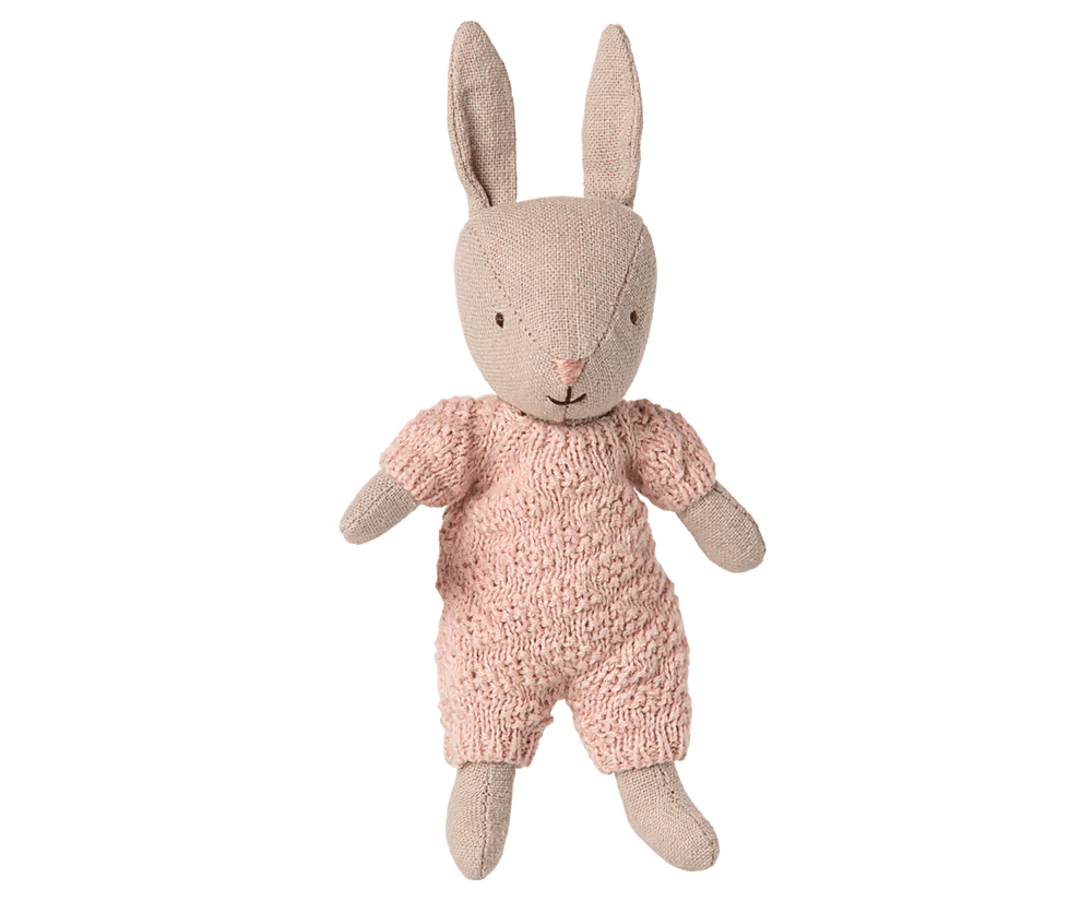 maileg rabbit, micro sand rose knitted suit