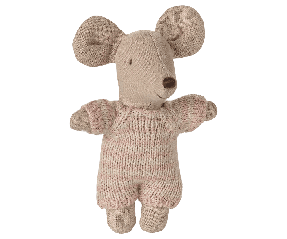 maileg baby mouse in carry cot rose