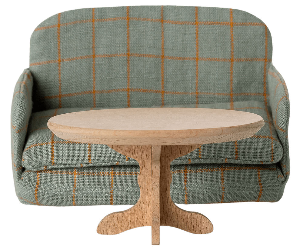 maileg oval coffee table, mouse nature 8cm