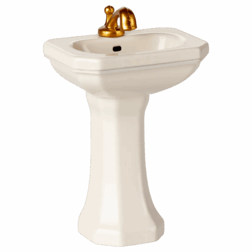 maileg bathroom sink, mouse off white