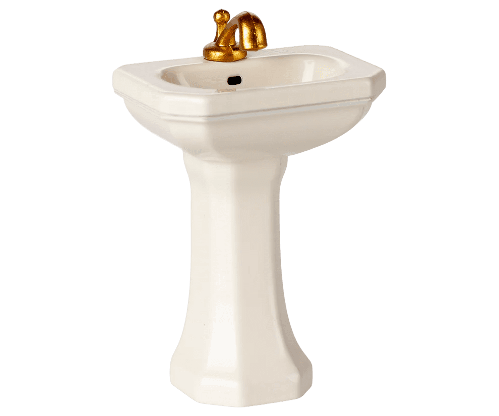 maileg bathroom sink, mouse off white