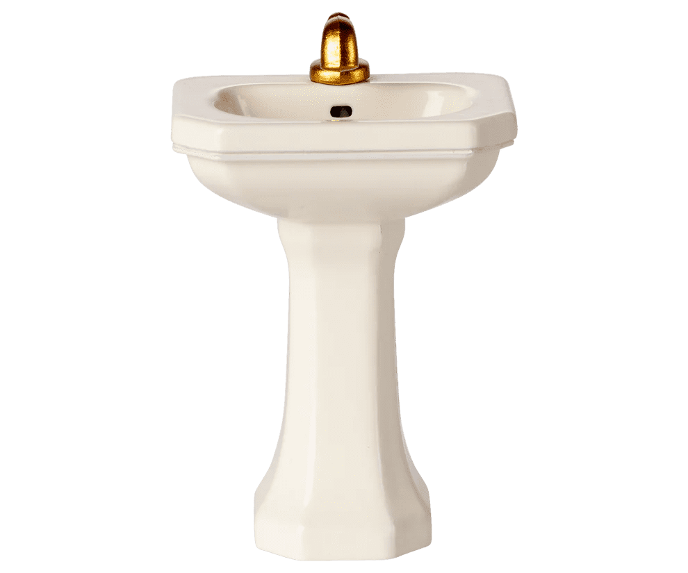 maileg bathroom sink, mouse off white
