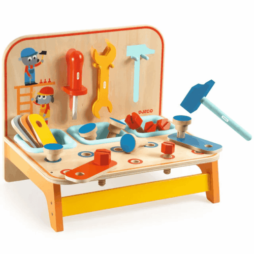 djeco kinderwerkbank tafelmodel 18 delig bricotoo +3